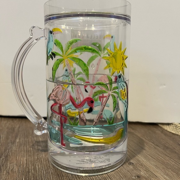SOLD! Super Cute Bella Lux Flamingo Freezer Mugs- Set of 2- NWT - Picture 3 of 3